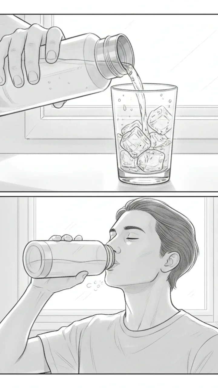 Storyboard sketch for scene 3: Proof Shot 2 and 3 — Pour and Taste